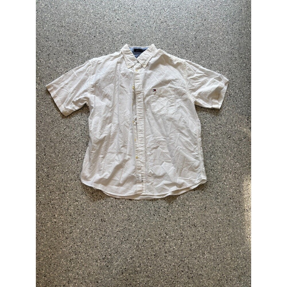 Tommy Hilfiger White Short Sleeve shirt XL Button Down